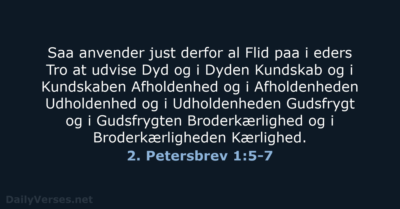2. Petersbrev 1:5-7 - DA1871