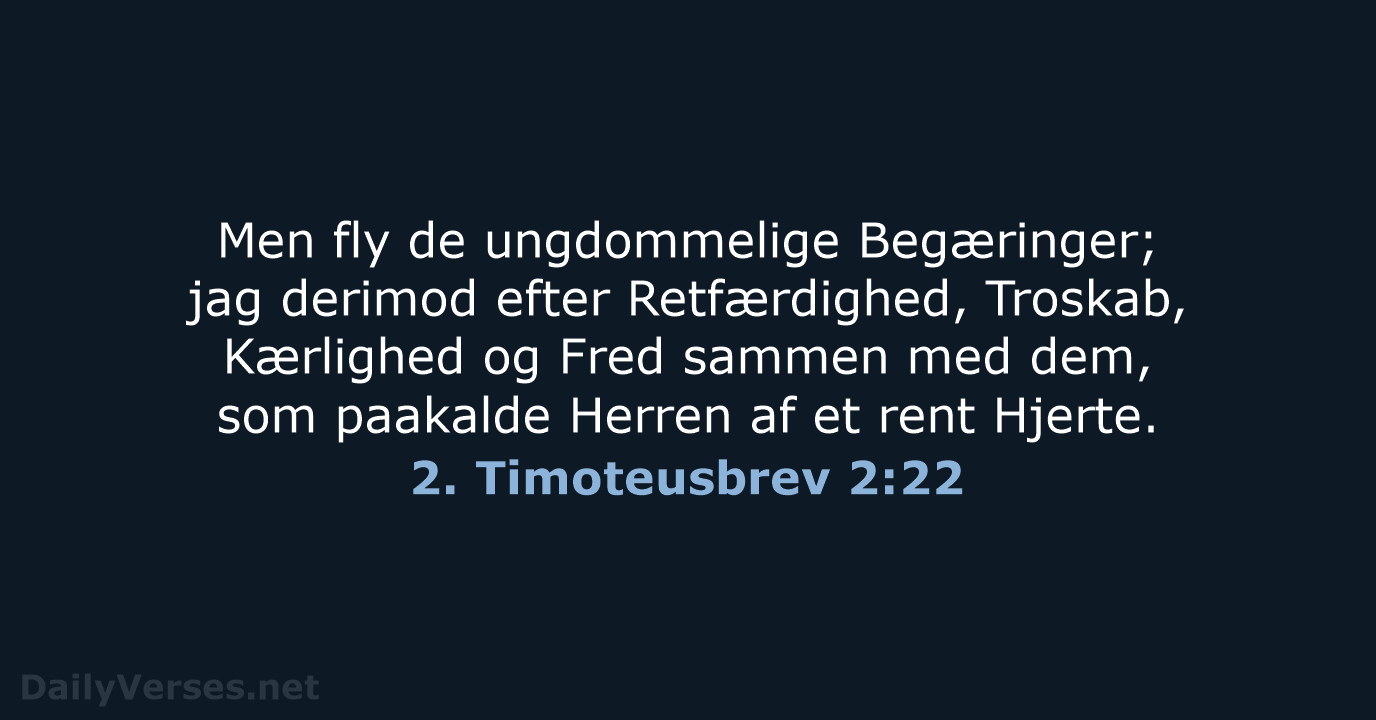 2. Timoteusbrev 2:22 - DA1871