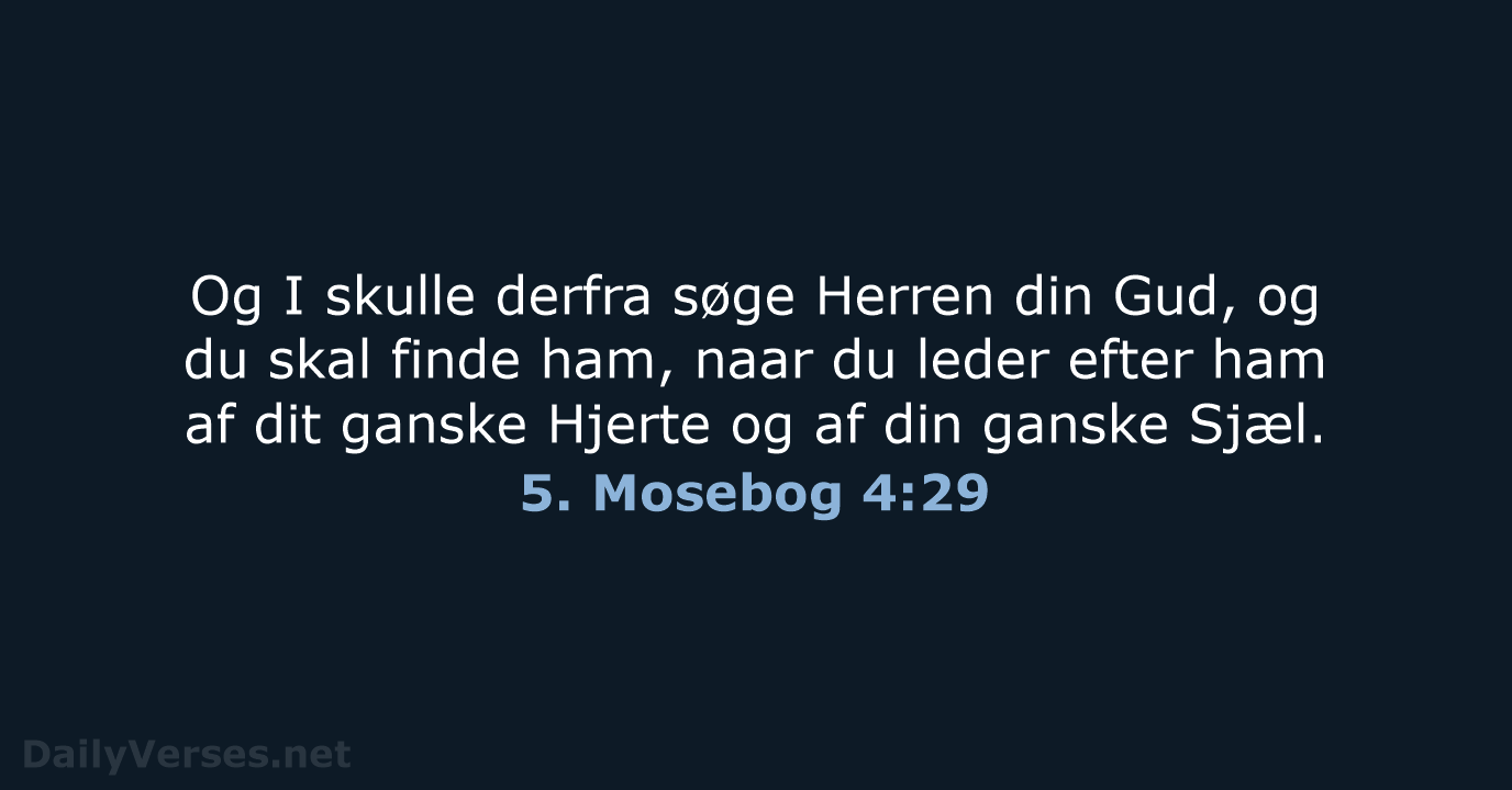 5. Mosebog 4:29 - DA1871