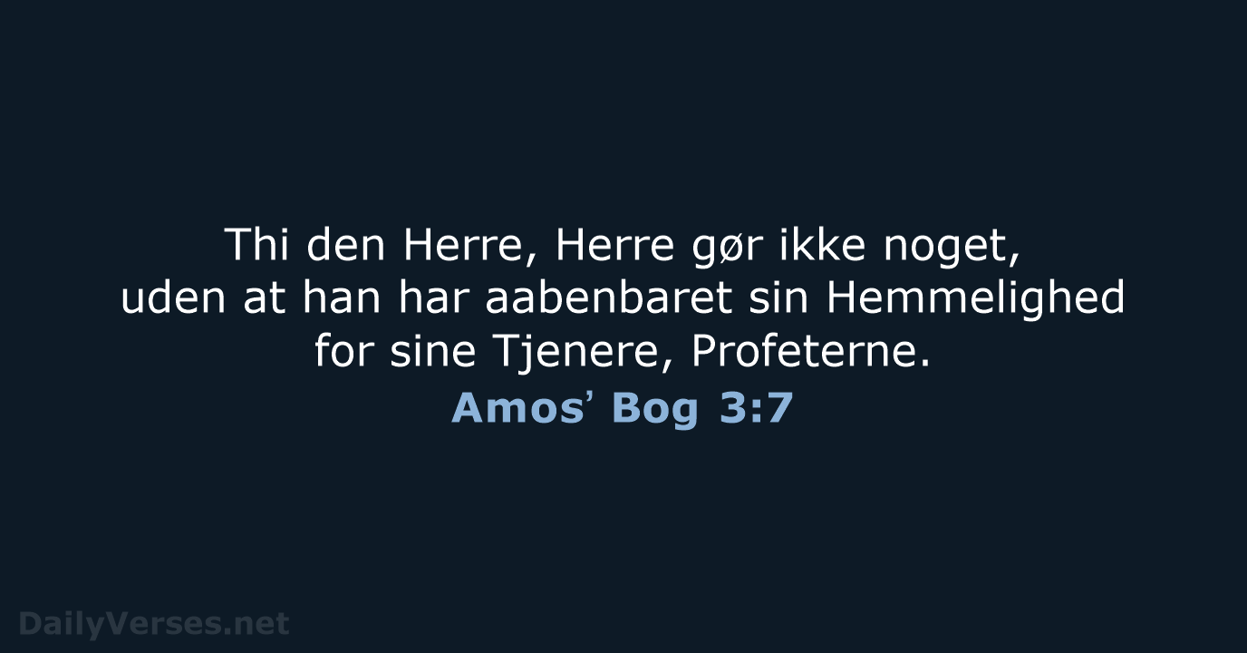 Amosʼ Bog 3:7 - DA1871