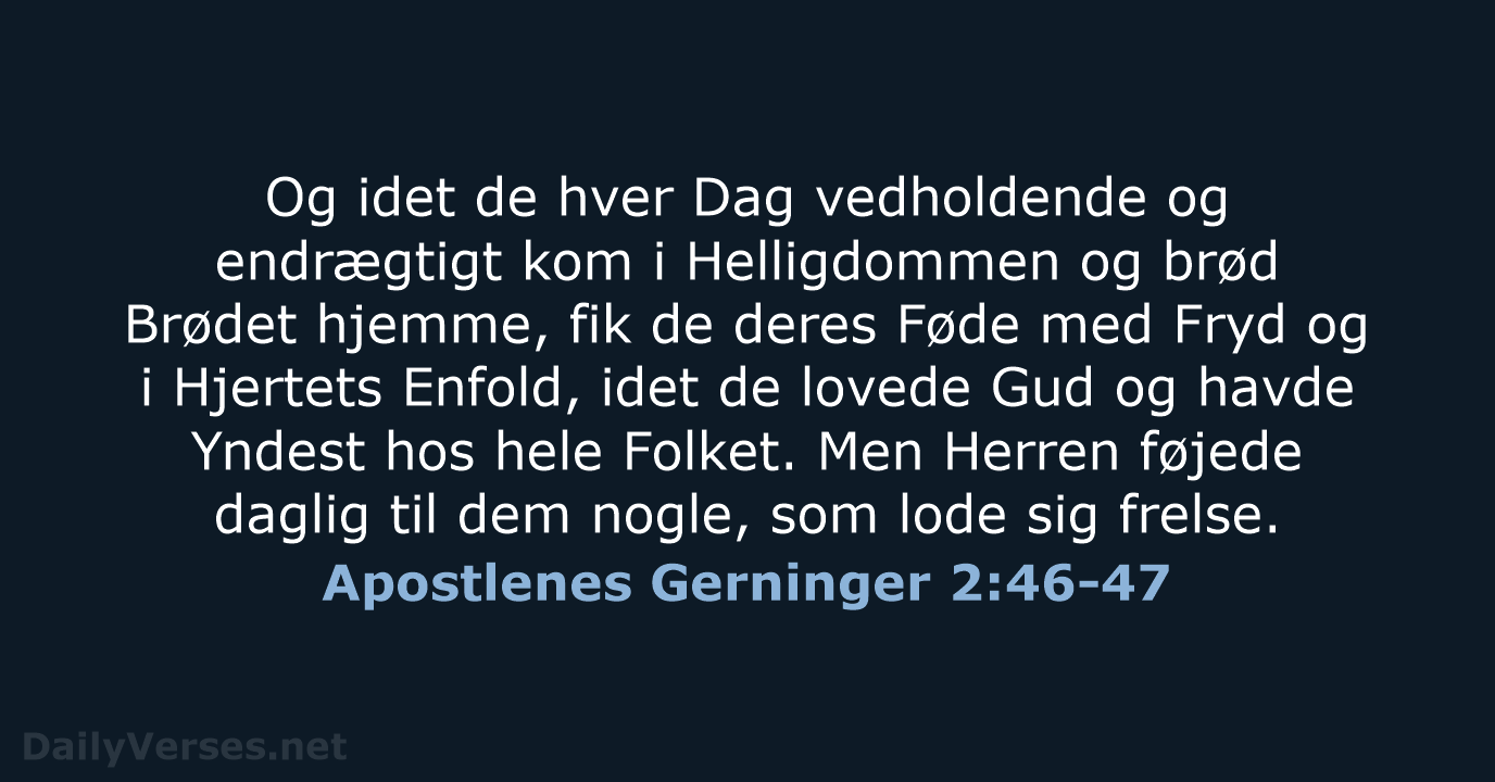 Apostlenes Gerninger 2:46-47 - DA1871
