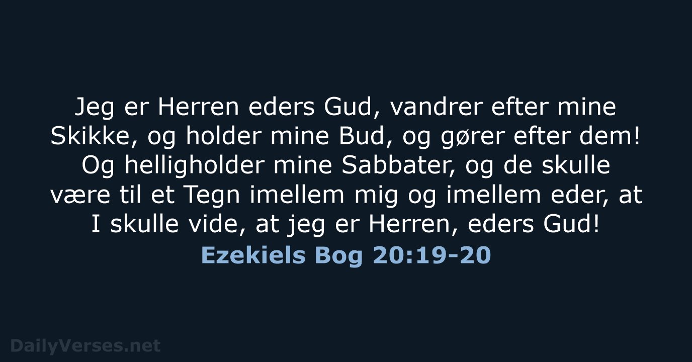 Ezekiels Bog 20:19-20 - DA1871