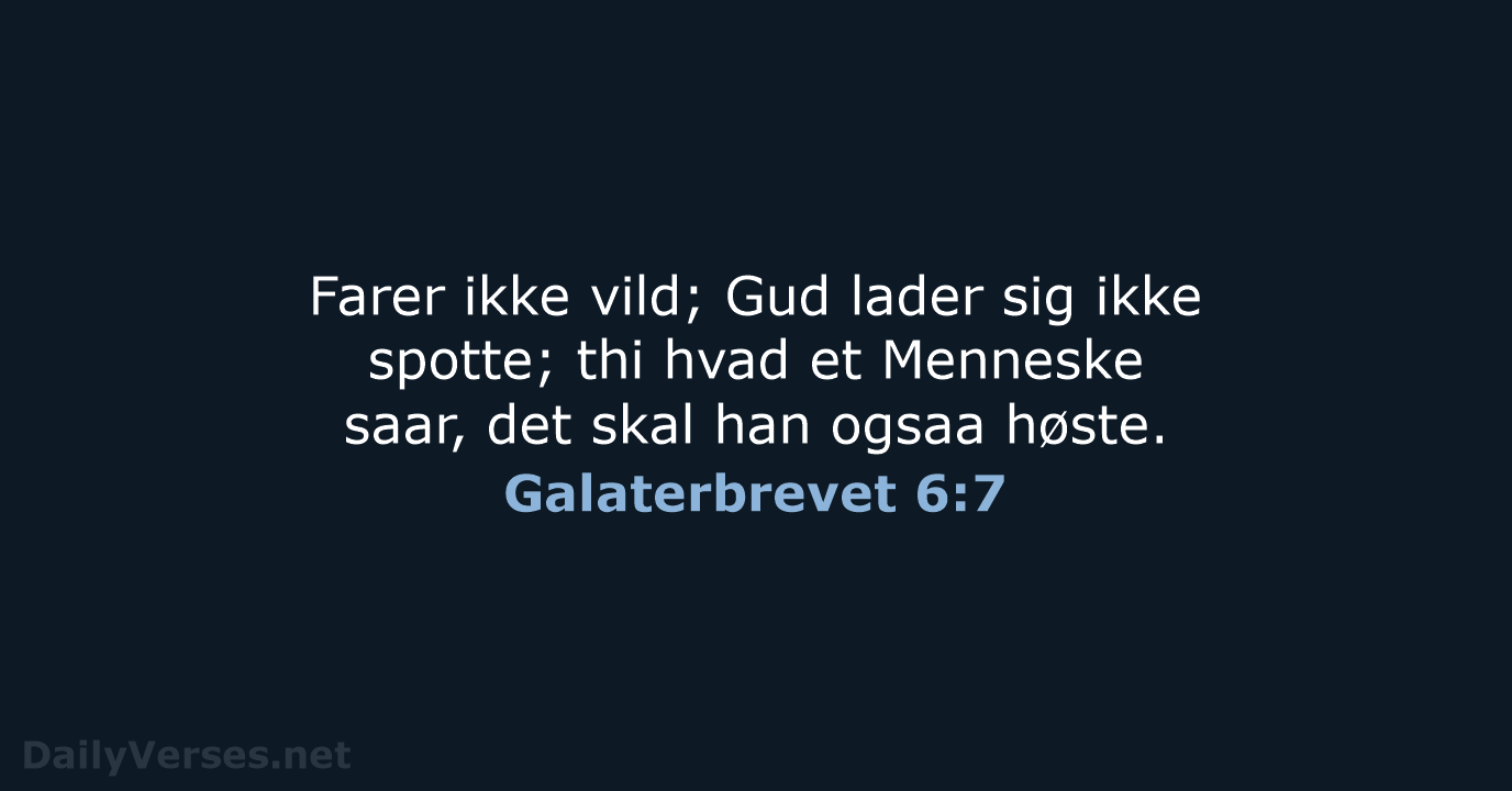 Galaterbrevet 6:7 - DA1871