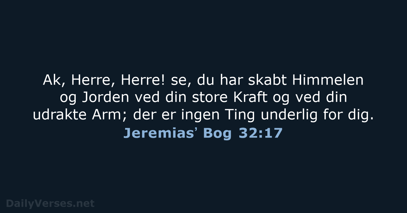 Jeremiasʼ Bog 32:17 - DA1871