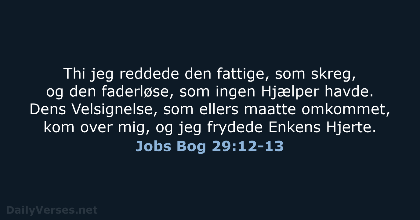 Jobs Bog 29:12-13 - DA1871