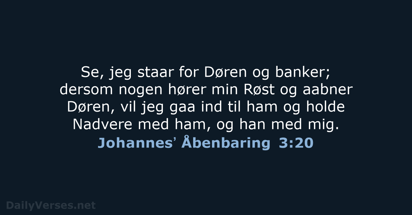 Johannesʼ Åbenbaring 3:20 - DA1871
