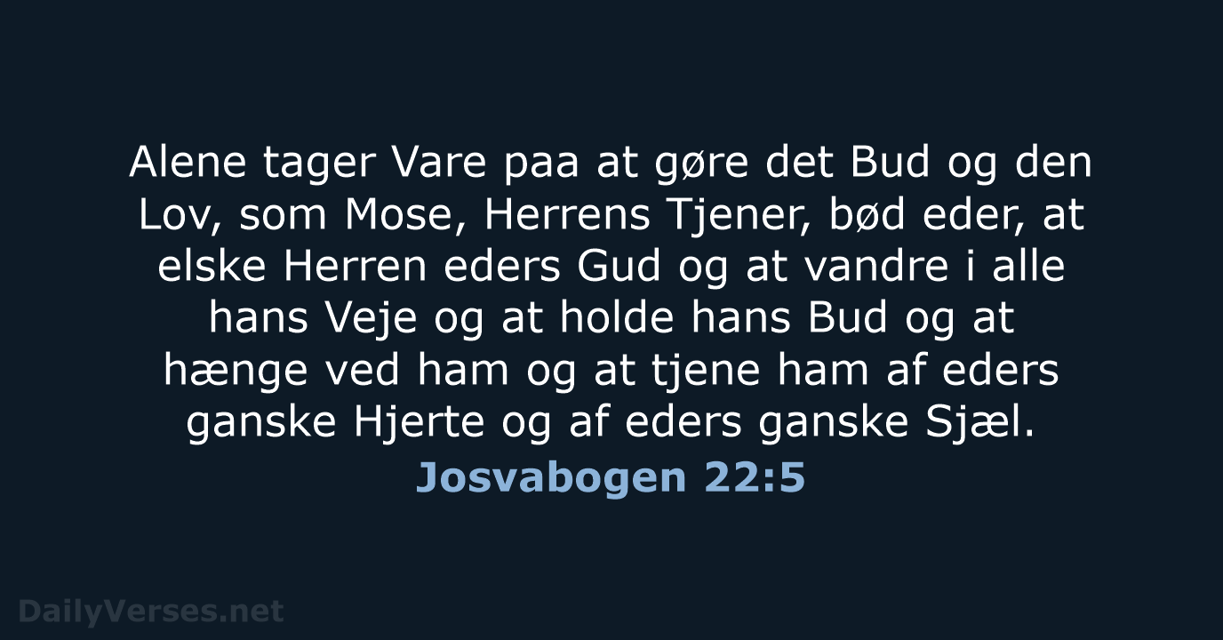 Josvabogen 22:5 - DA1871