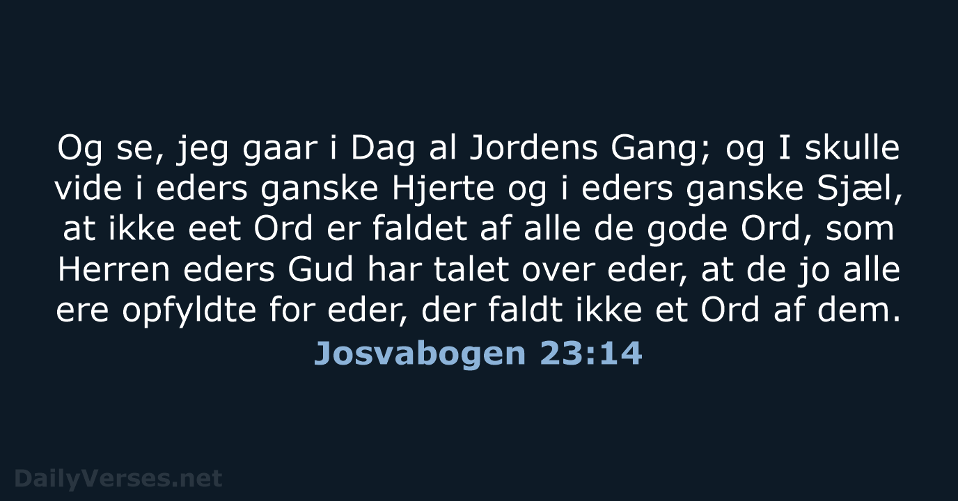 Josvabogen 23:14 - DA1871