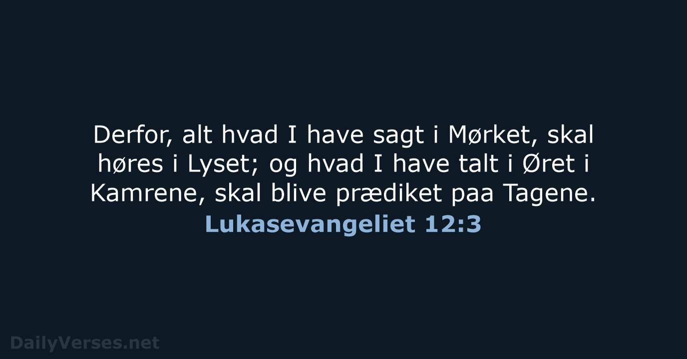 Lukasevangeliet 12:3 - DA1871