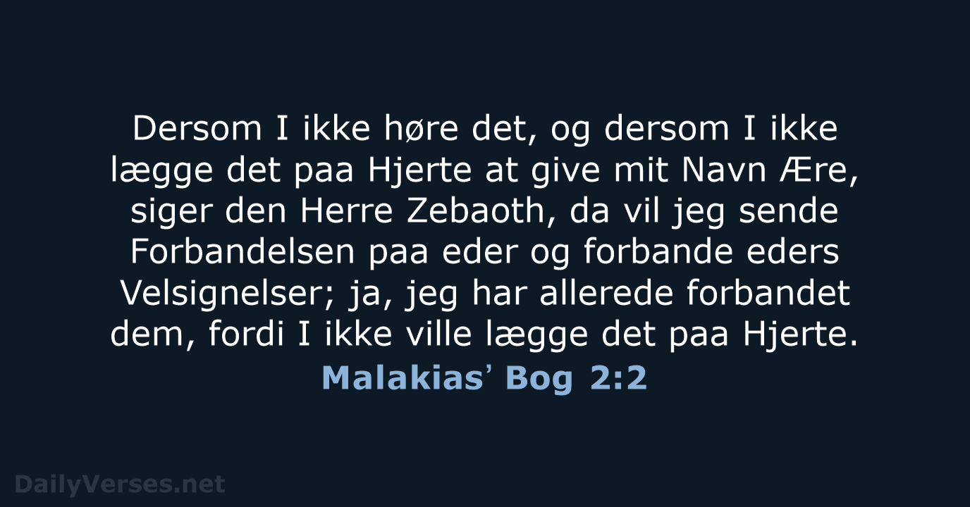 Malakiasʼ Bog 2:2 - DA1871