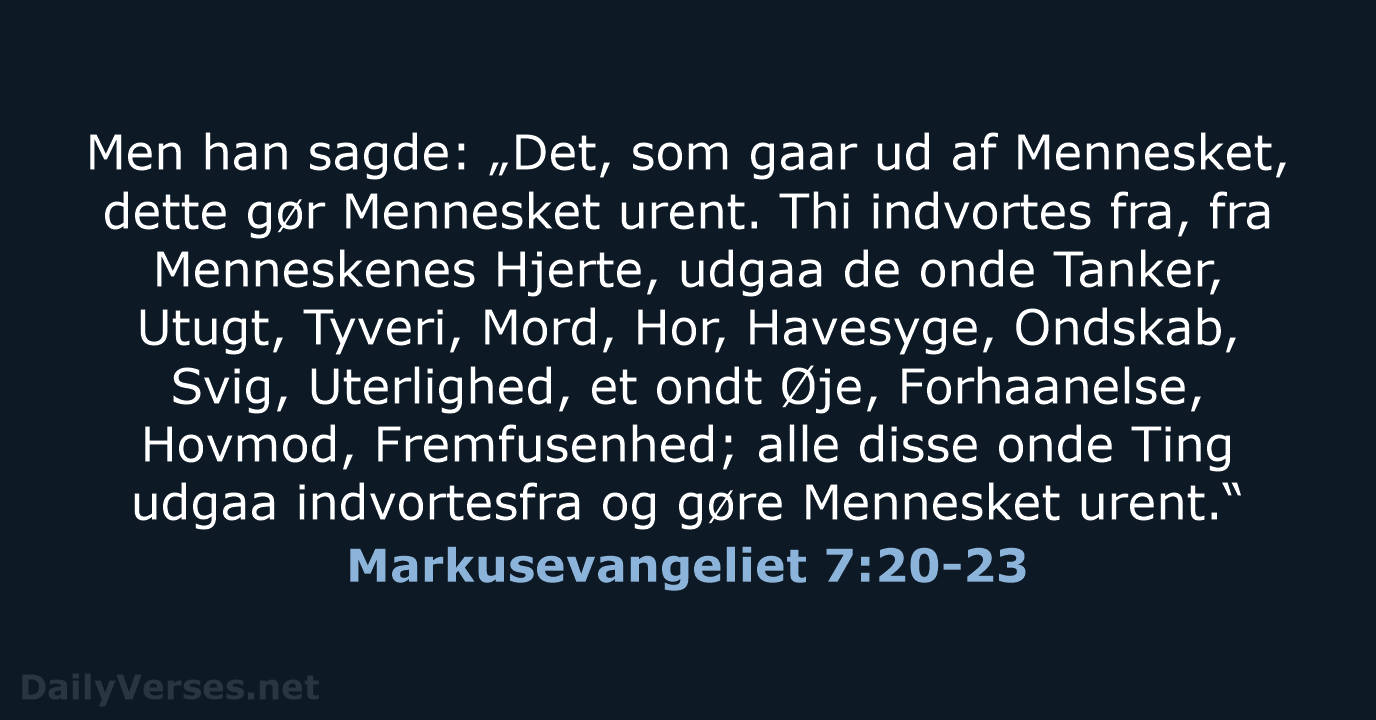 Markusevangeliet 7:20-23 - DA1871