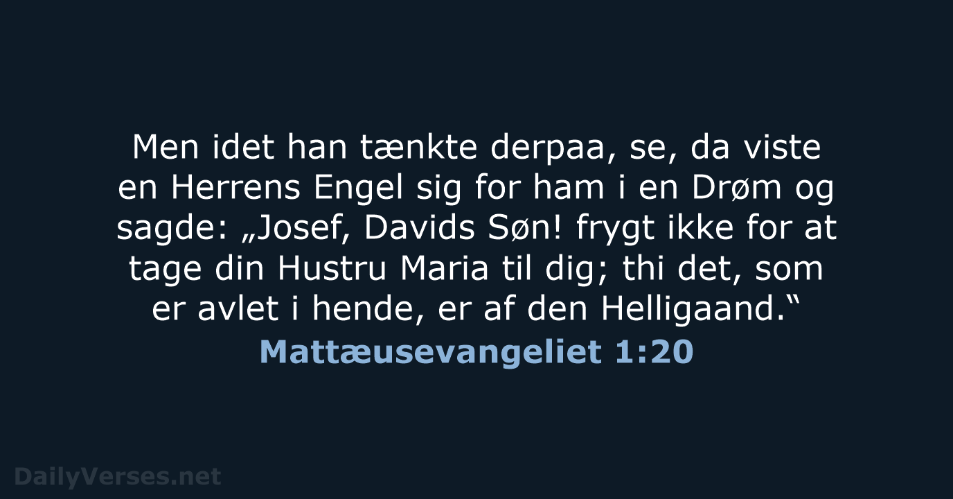Mattæusevangeliet 1:20 - DA1871