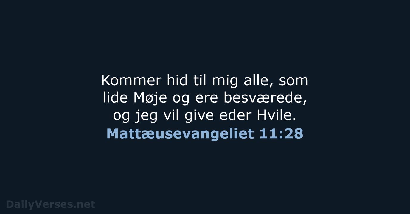 Mattæusevangeliet 11:28 - DA1871