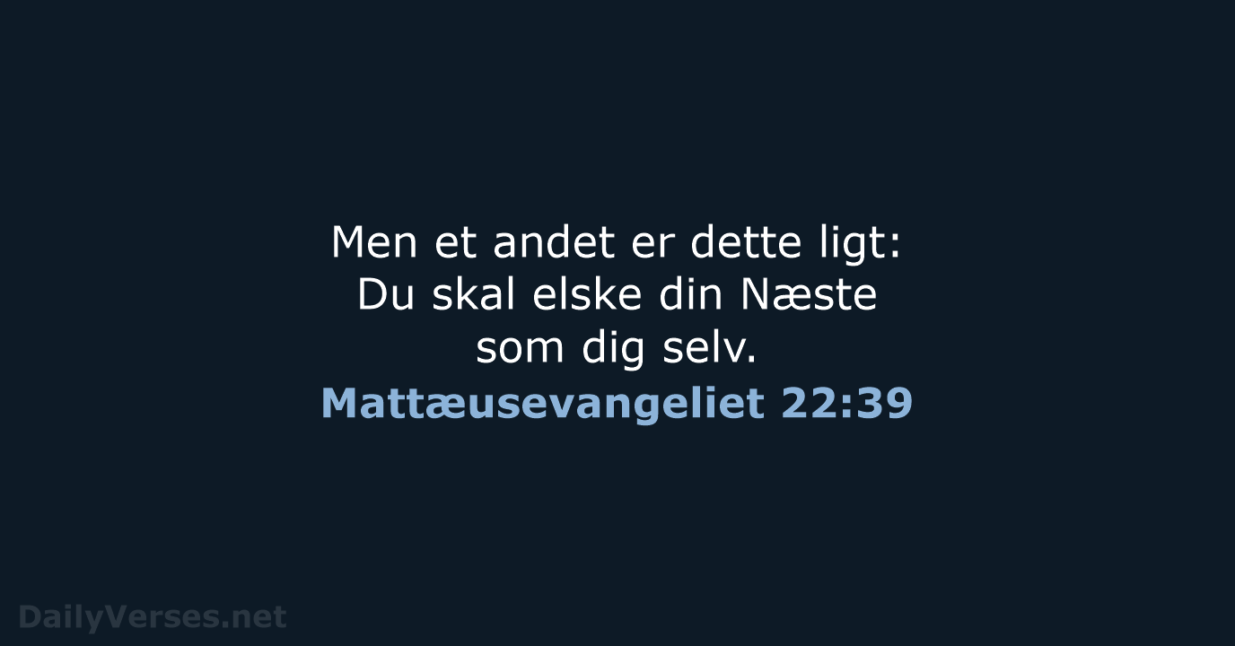 Mattæusevangeliet 22:39 - DA1871