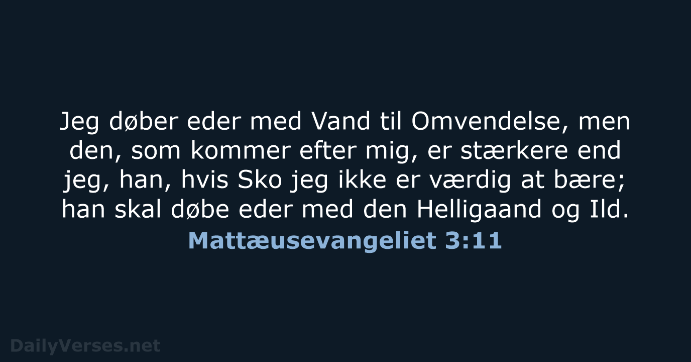 Mattæusevangeliet 3:11 - DA1871