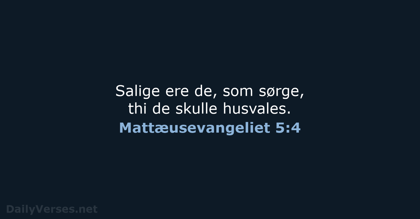 Mattæusevangeliet 5:4 - DA1871