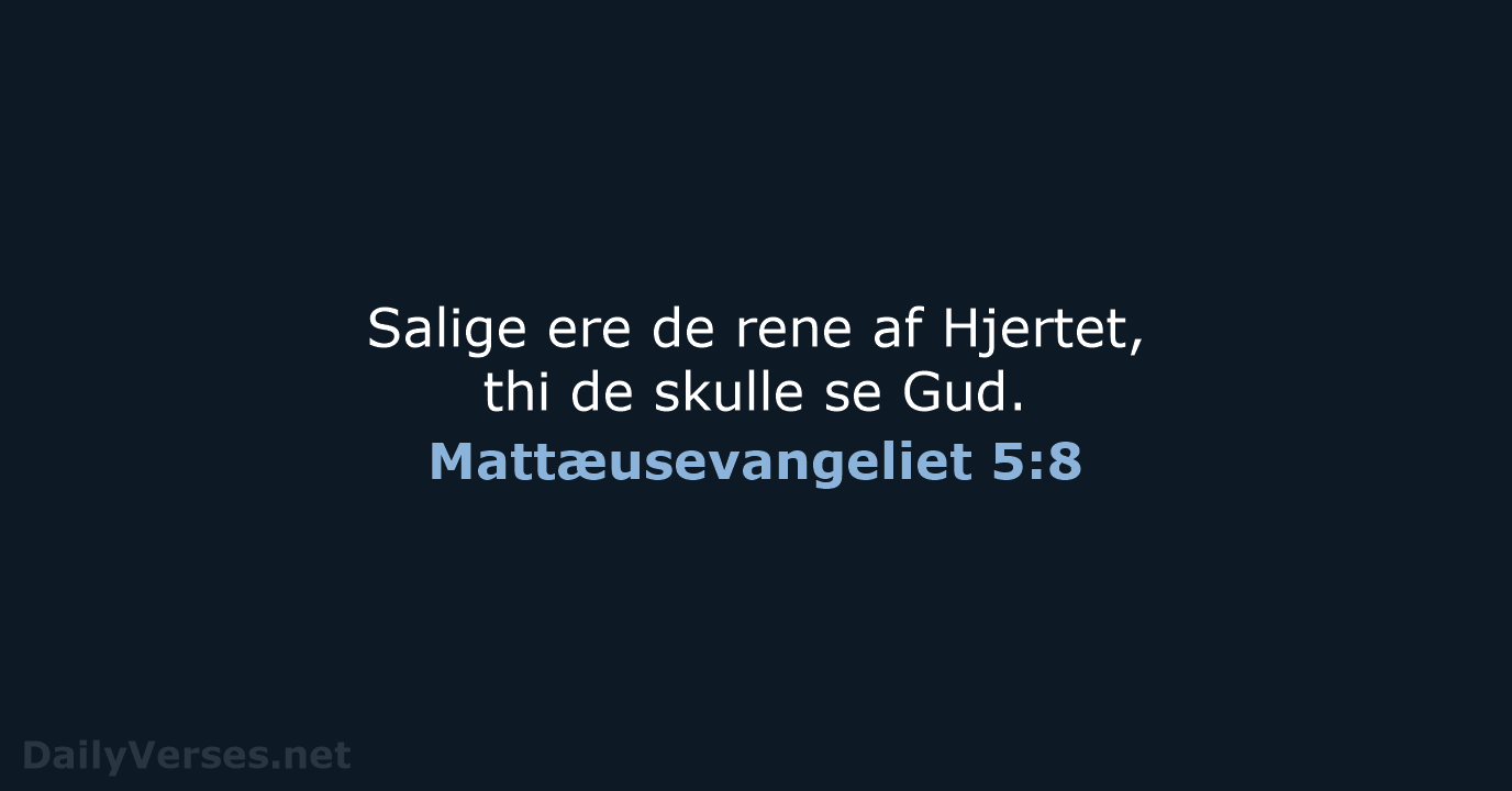 Mattæusevangeliet 5:8 - DA1871