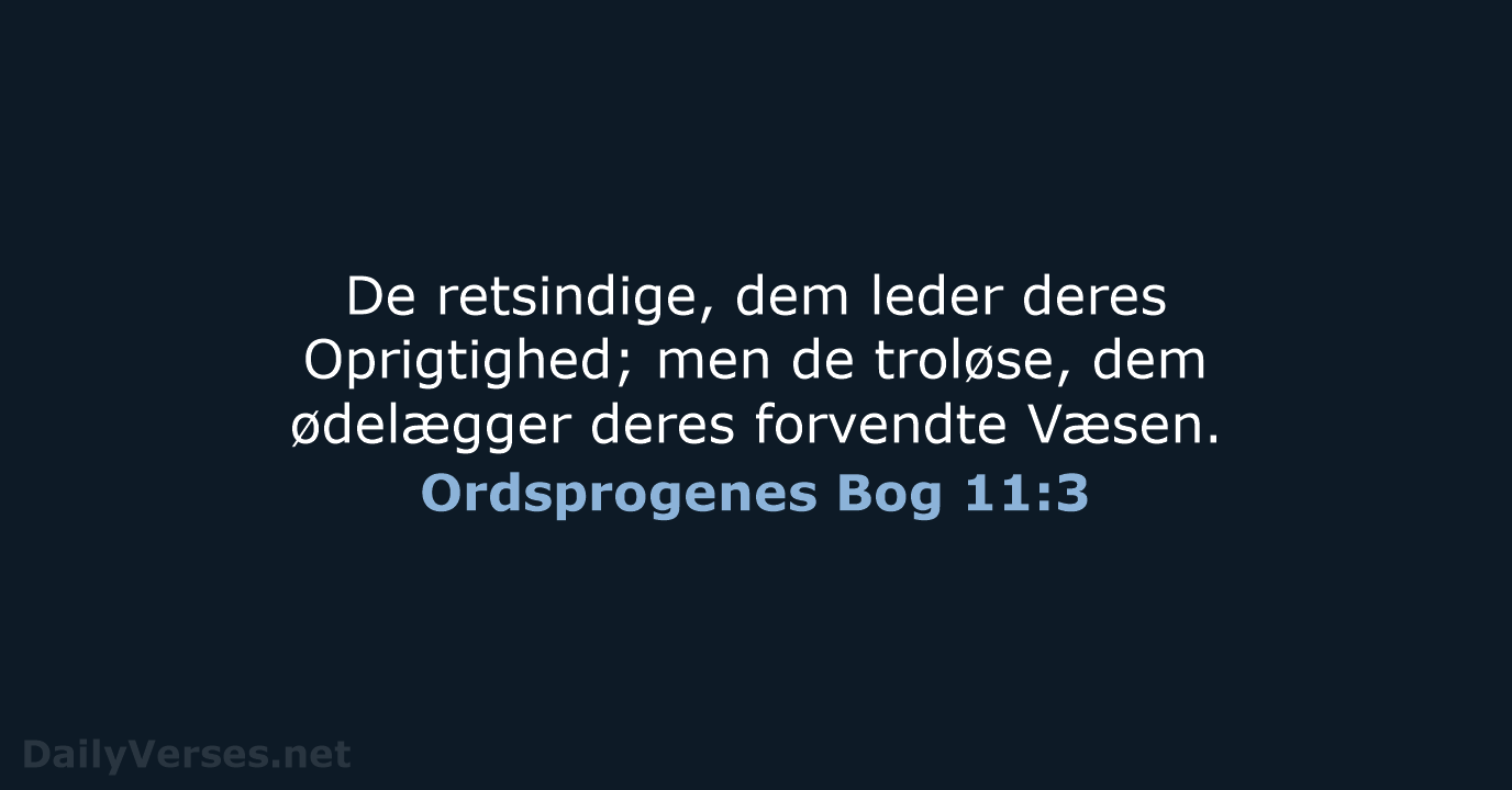 Ordsprogenes Bog 11:3 - DA1871