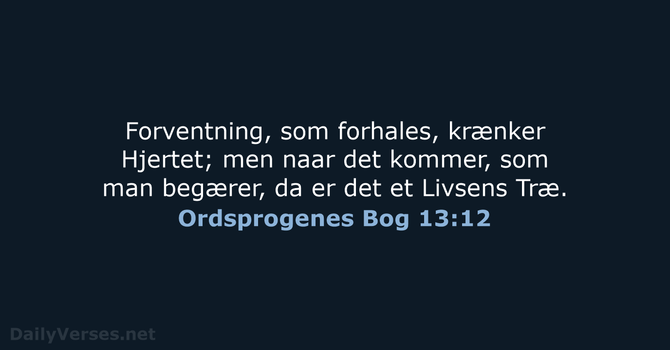 Ordsprogenes Bog 13:12 - DA1871
