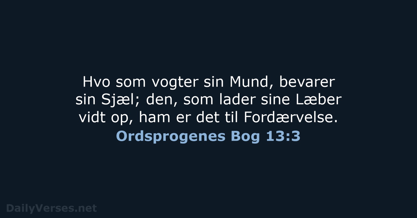 Ordsprogenes Bog 13:3 - DA1871