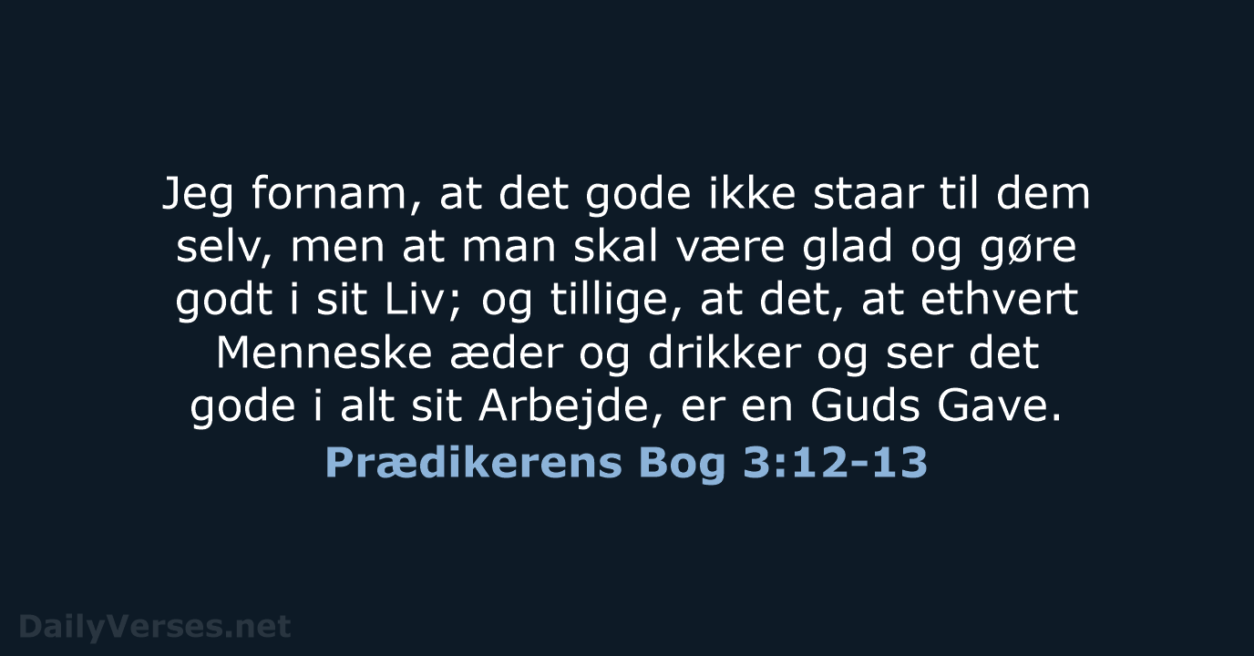 Prædikerens Bog 3:12-13 - DA1871
