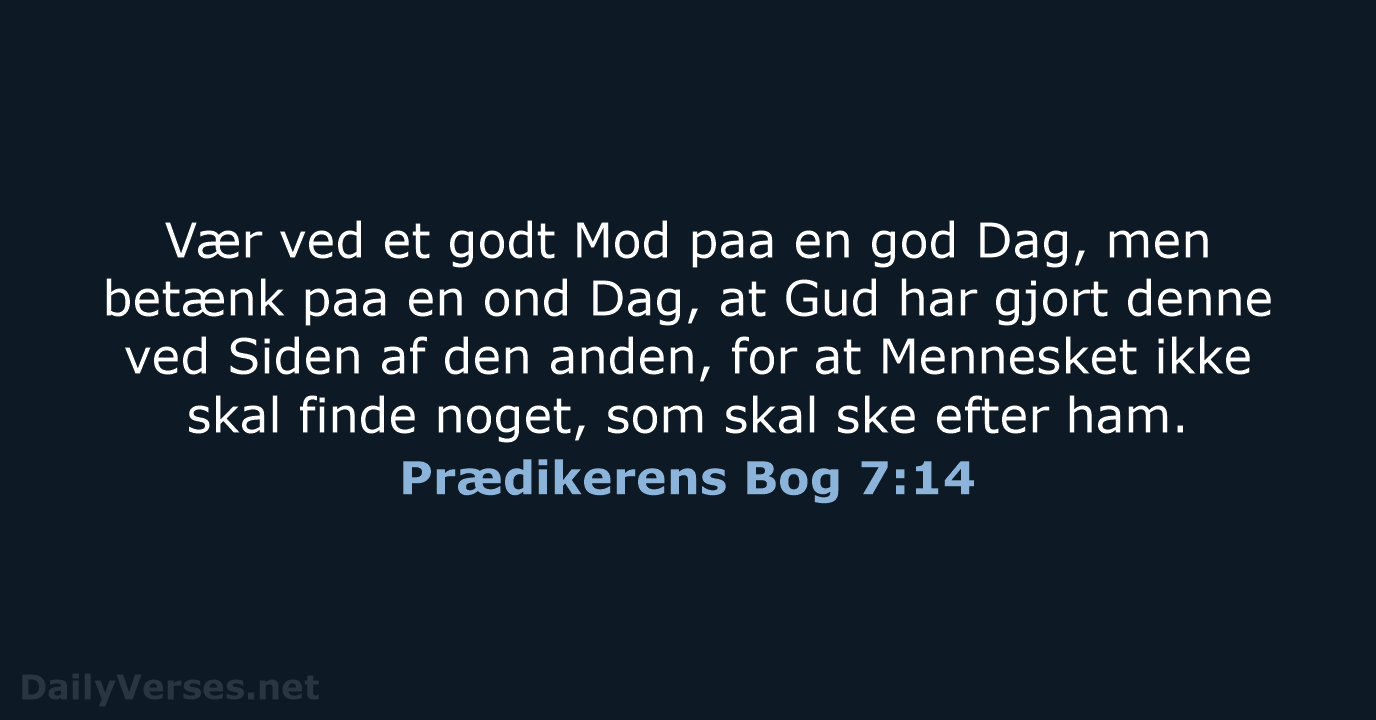 Prædikerens Bog 7:14 - DA1871