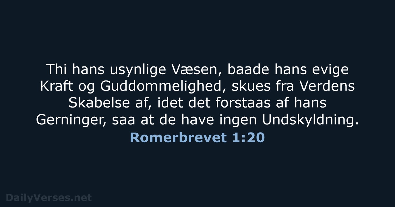 Romerbrevet 1:20 - DA1871