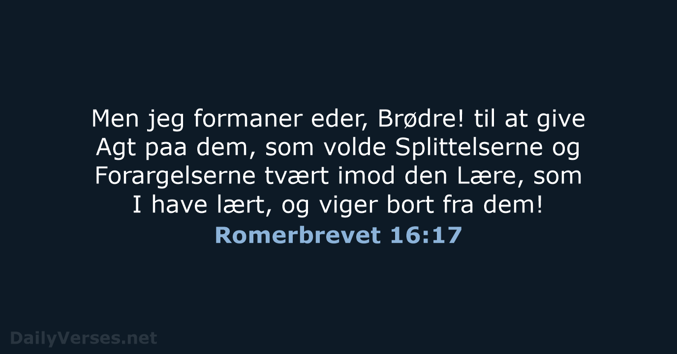 Romerbrevet 16:17 - DA1871