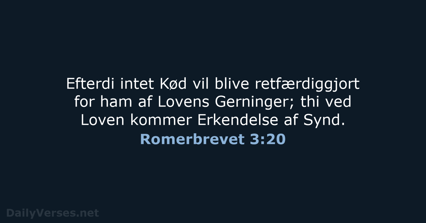 Romerbrevet 3:20 - DA1871