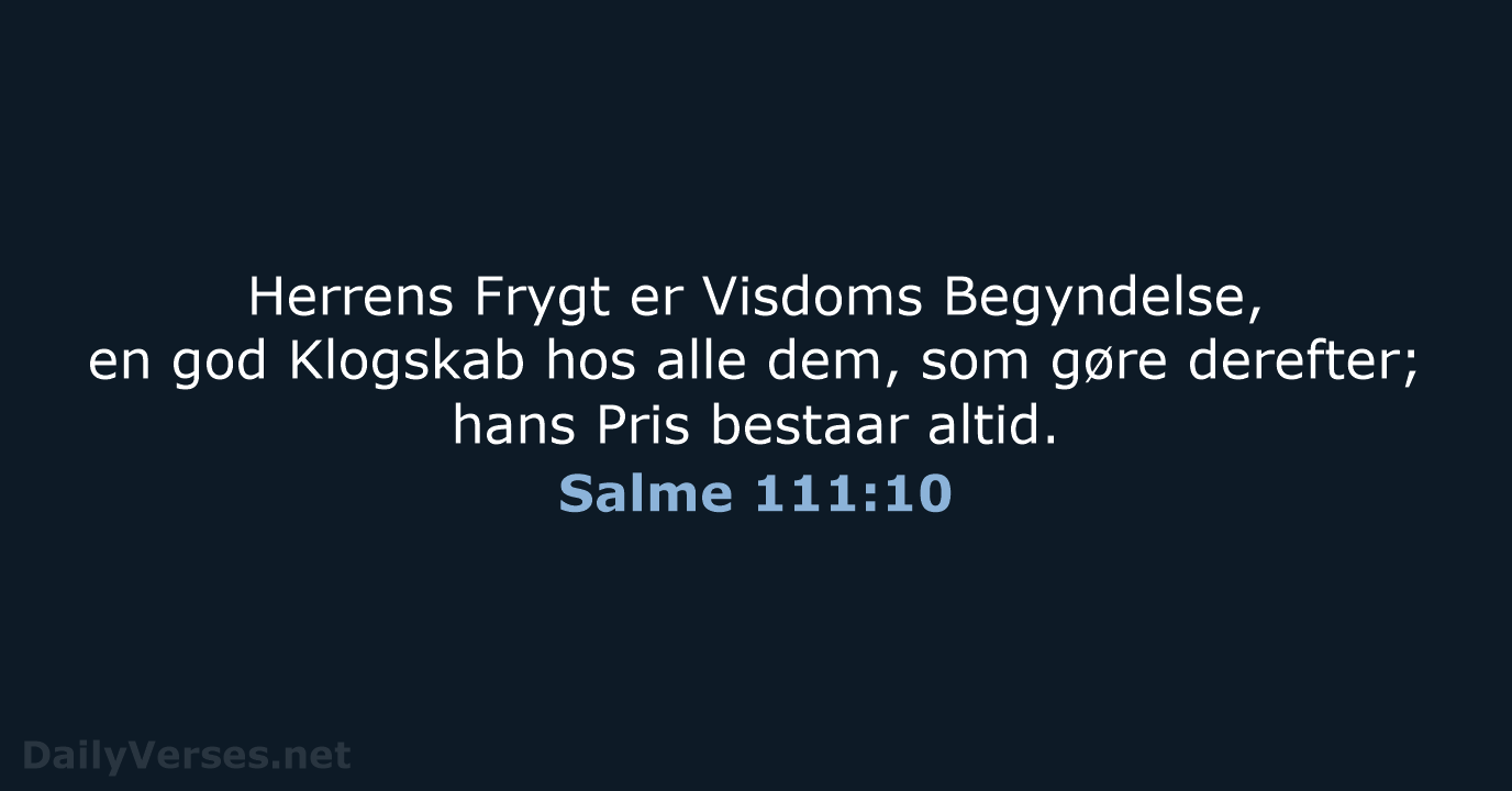 Salme 111:10 - DA1871
