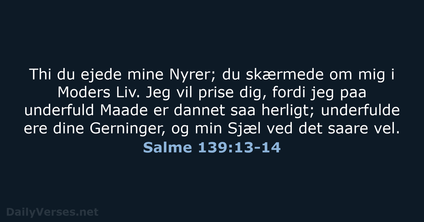 Salme 139:13-14 - DA1871