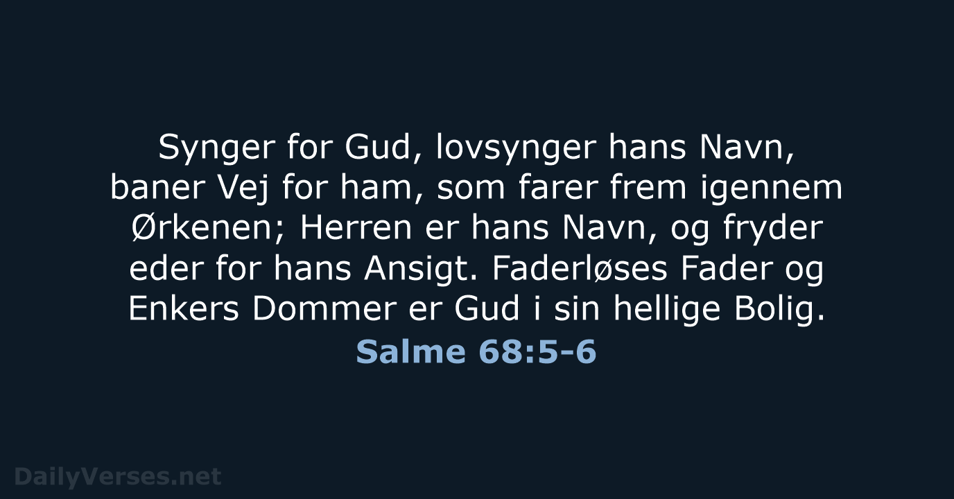 Salme 68:5-6 - DA1871