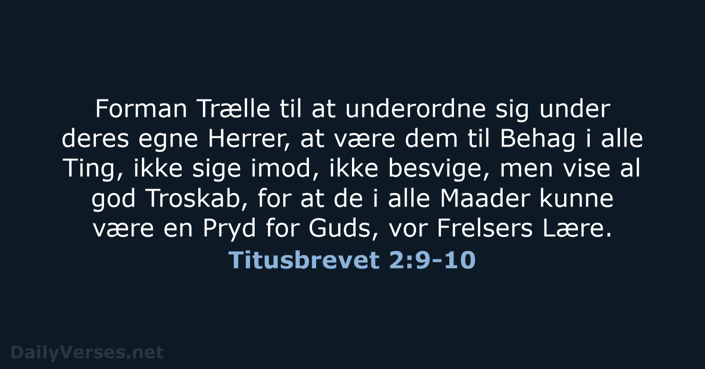 Titusbrevet 2:9-10 - DA1871