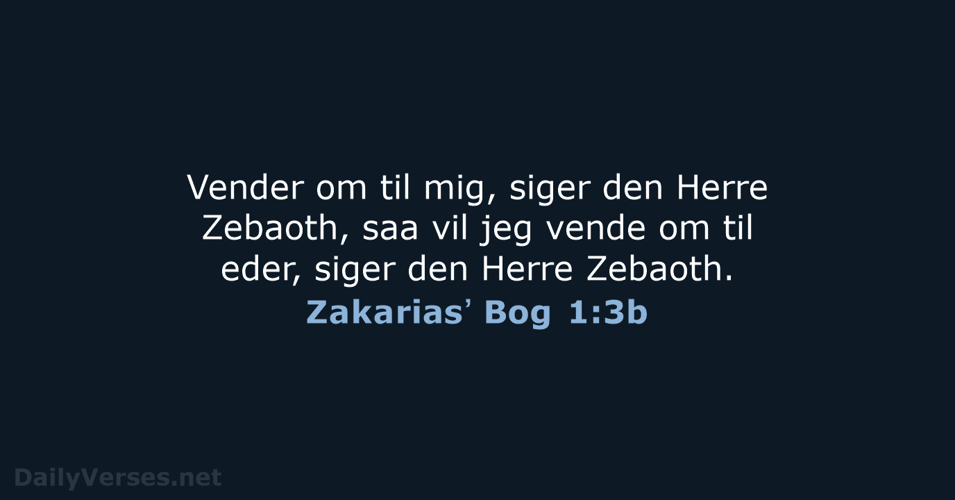 Zakariasʼ Bog 1:3b - DA1871