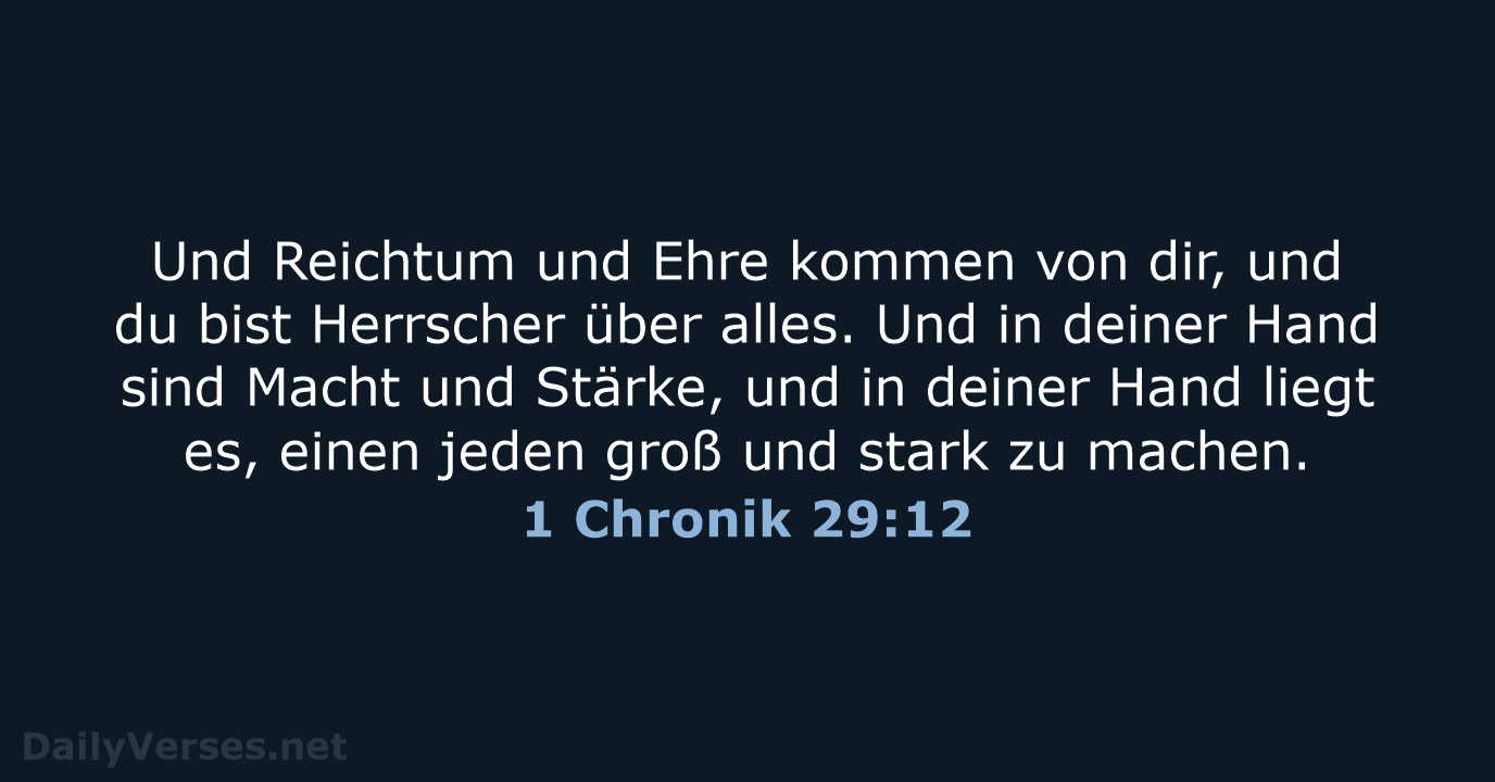 1 Chronik 29:12 - ELB