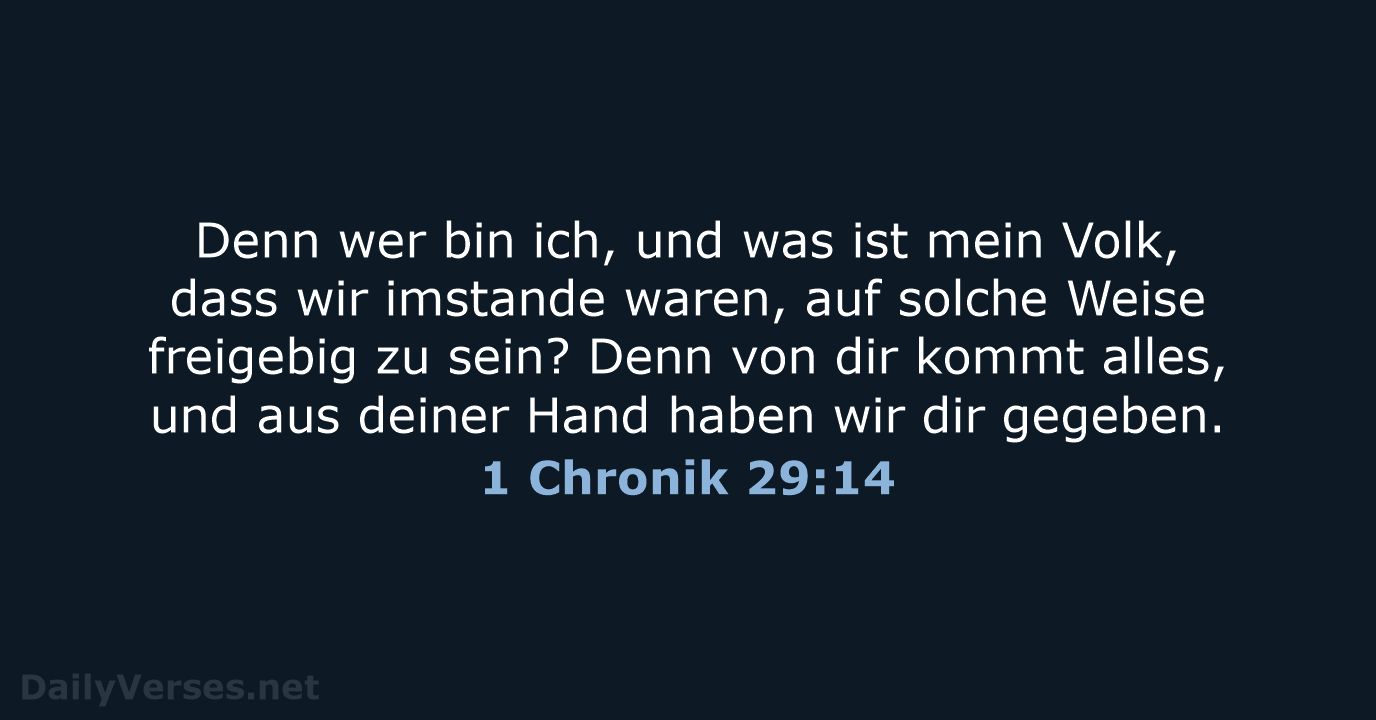 1 Chronik 29:14 - ELB