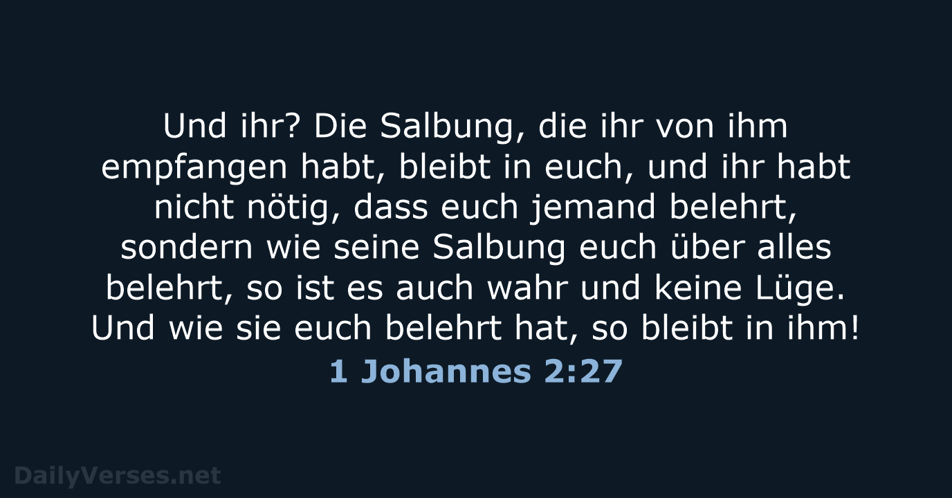1 Johannes 2:27 - ELB