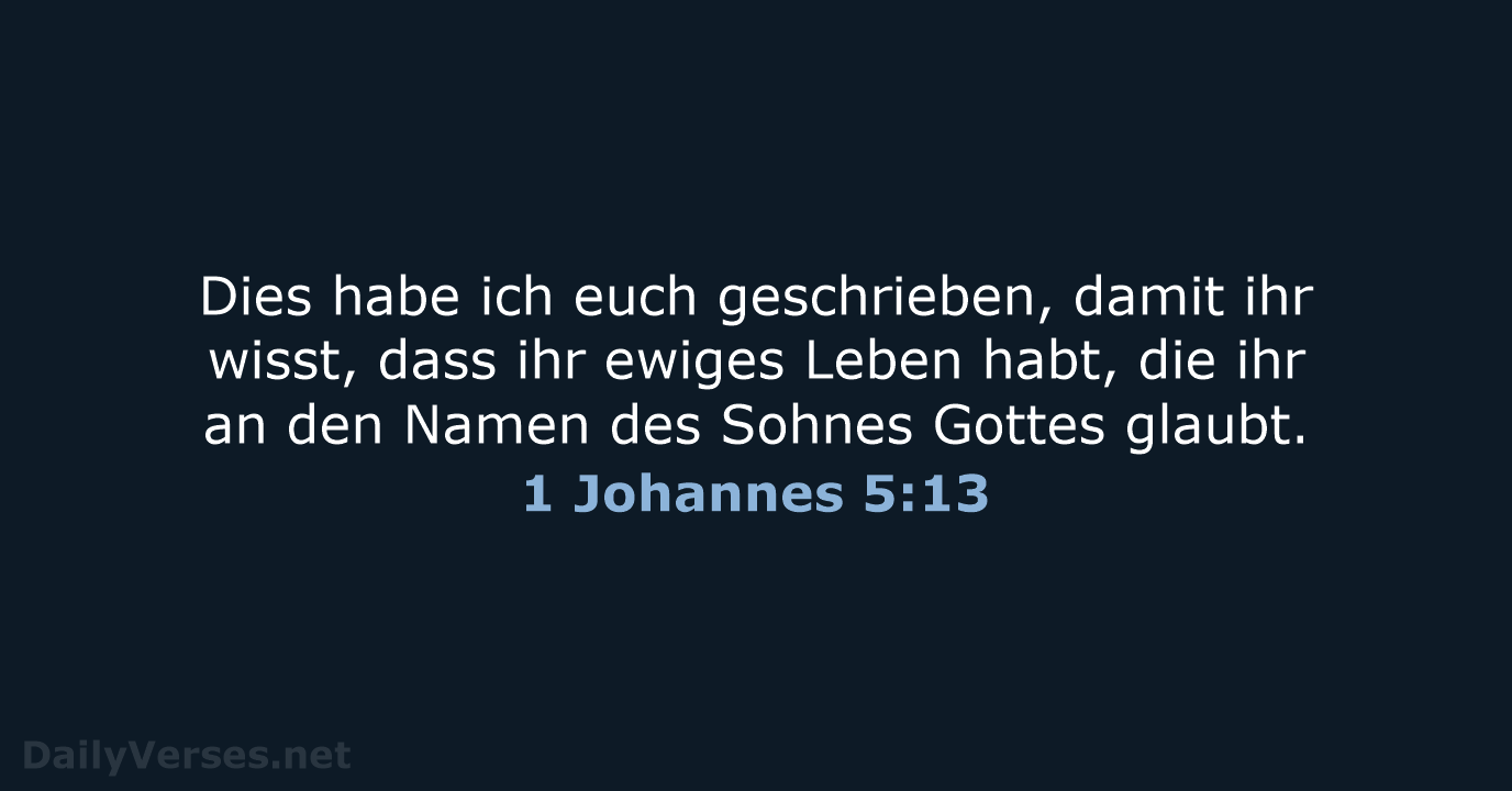 1 Johannes 5:13 - ELB