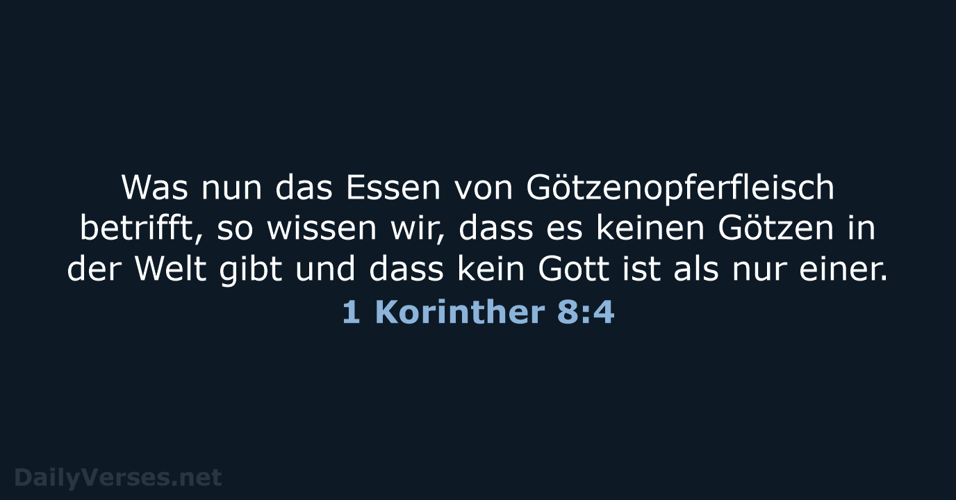 1 Korinther 8:4 - ELB