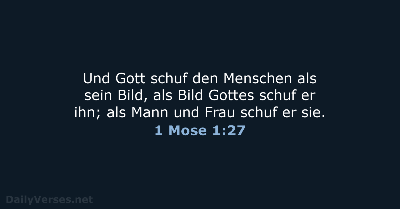 1 Mose 1:27 - ELB