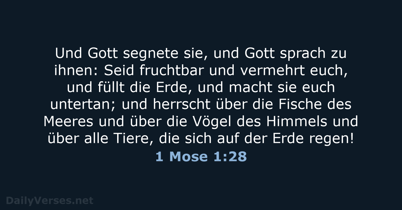 1 Mose 1:28 - ELB