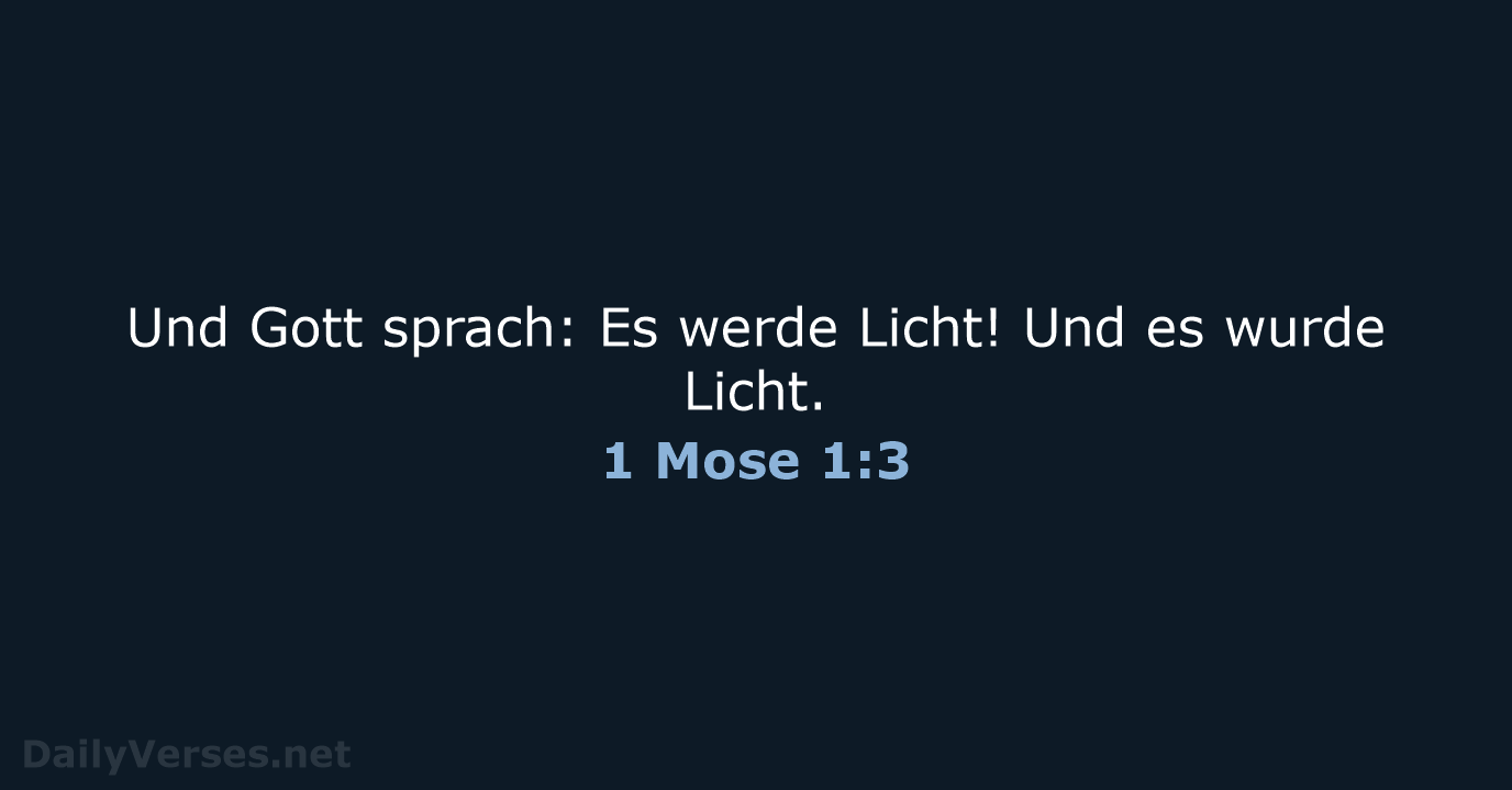 1 Mose 1:3 - ELB