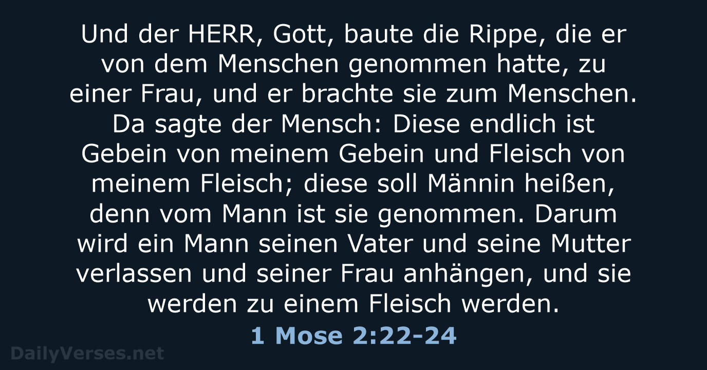 1 Mose 2:22-24 - ELB