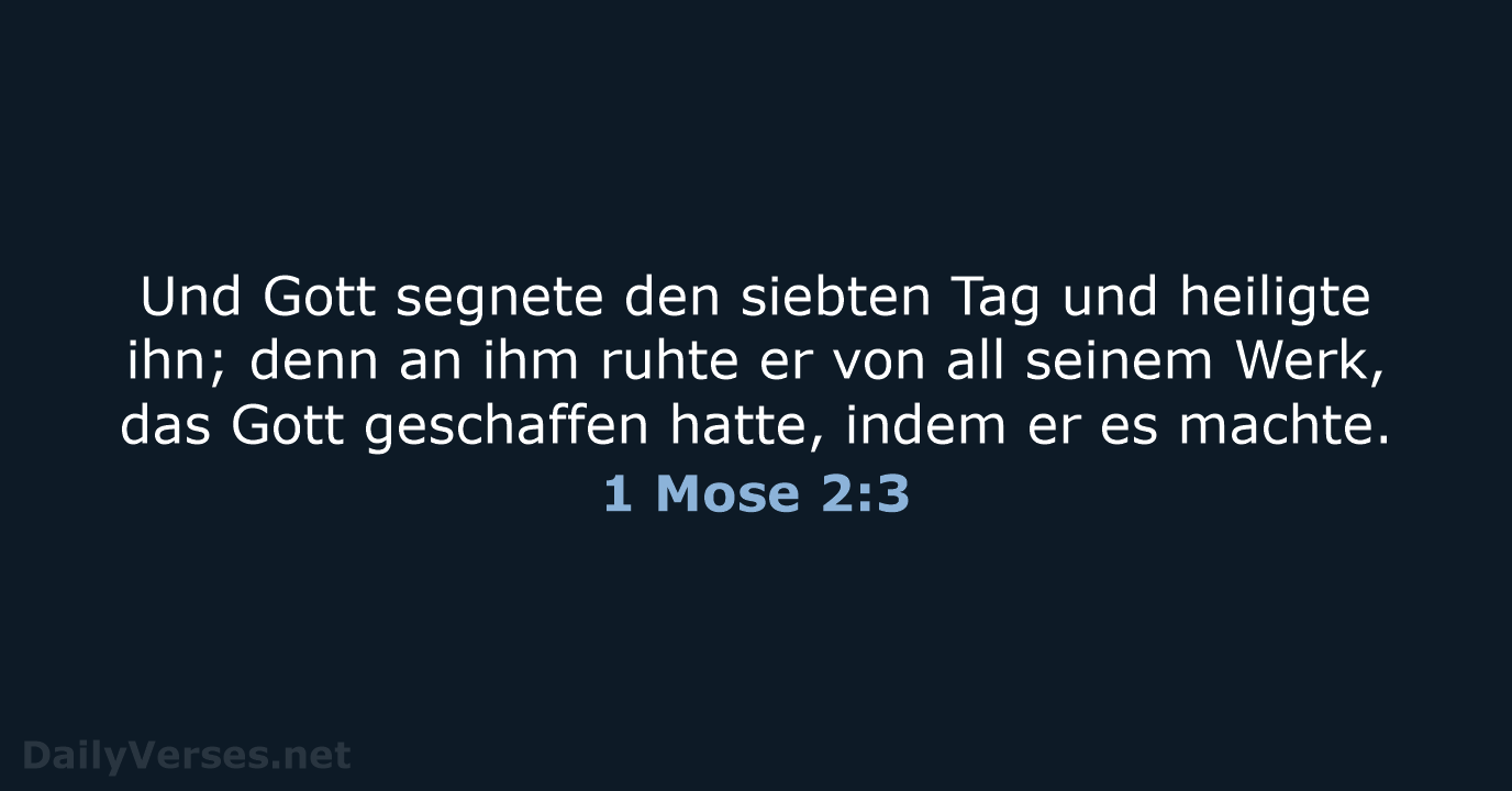 1 Mose 2:3 - ELB
