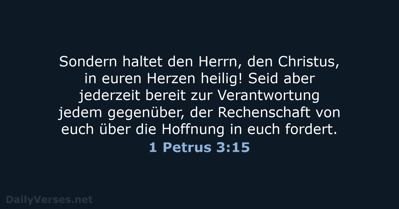 1 Petrus 3:15 - ELB