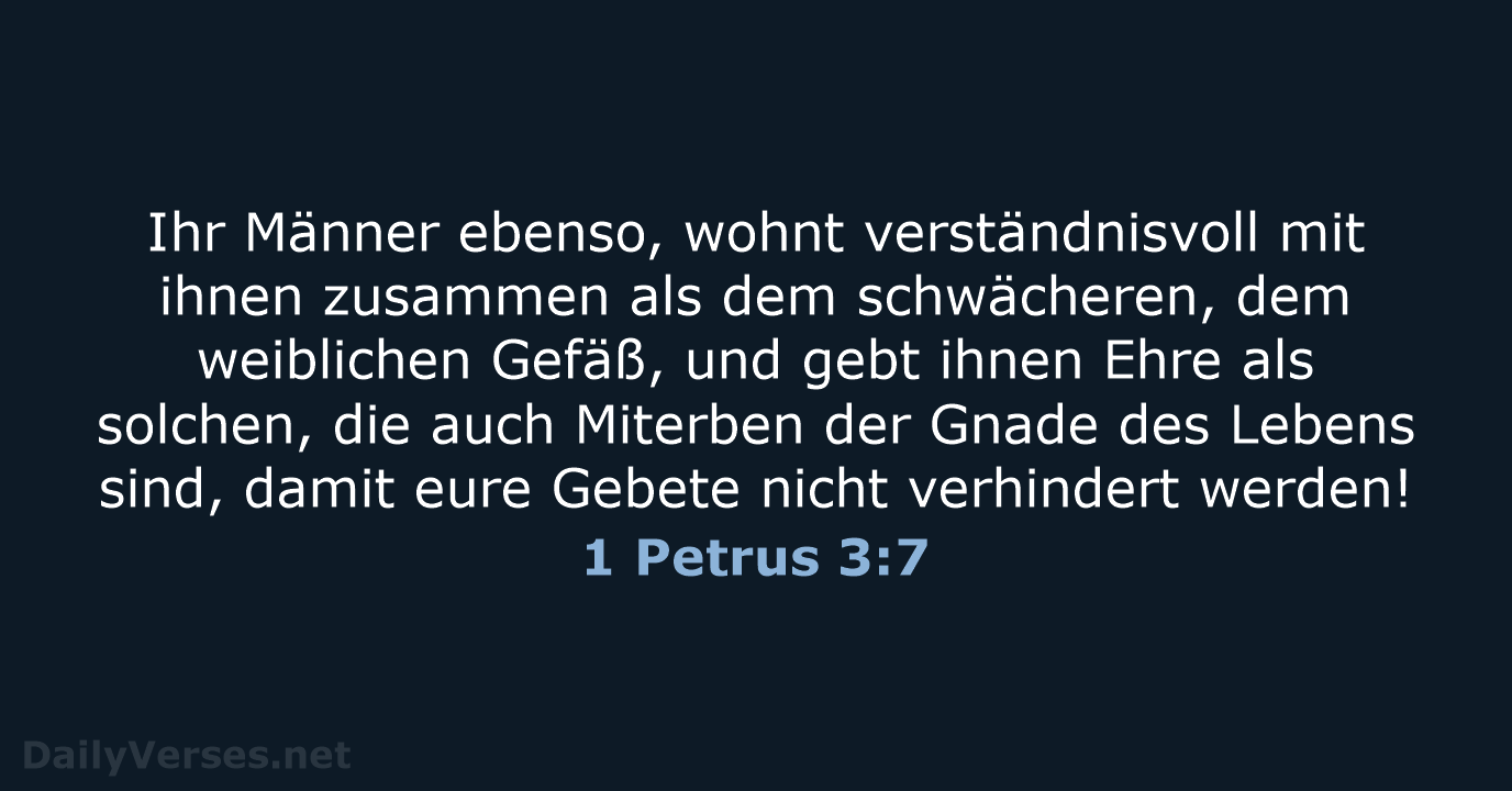 1 Petrus 3:7 - ELB