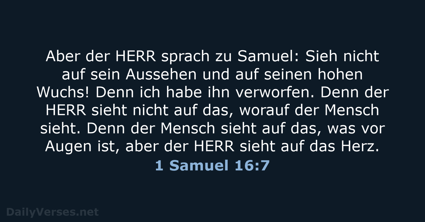 1 Samuel 16:7 - ELB