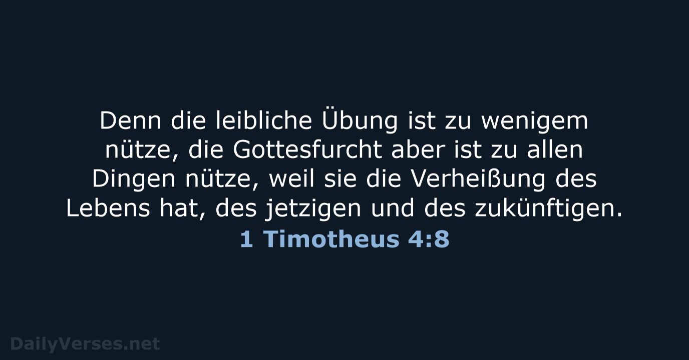 1 Timotheus 4:8 - ELB