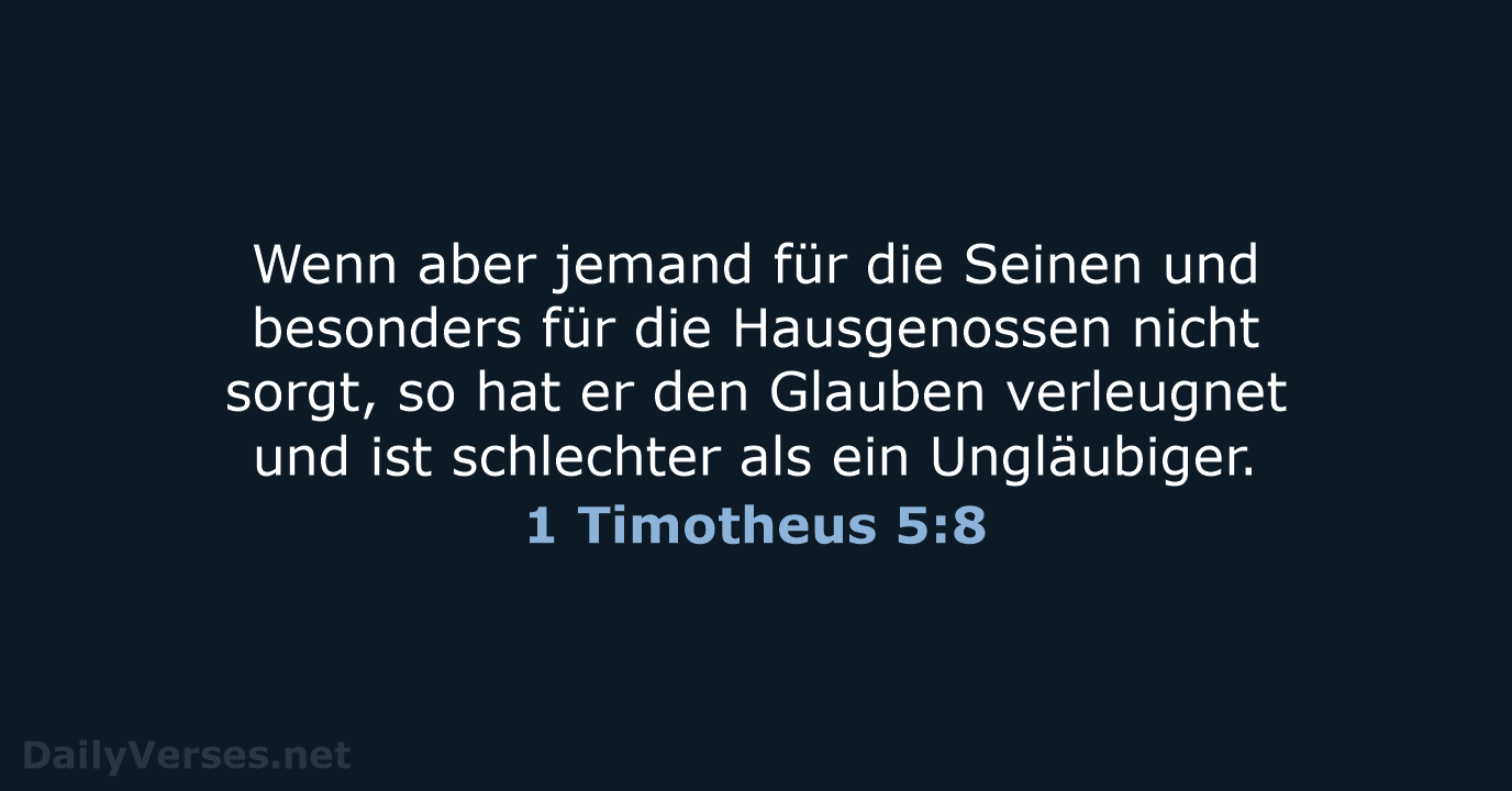 1 Timotheus 5:8 - ELB