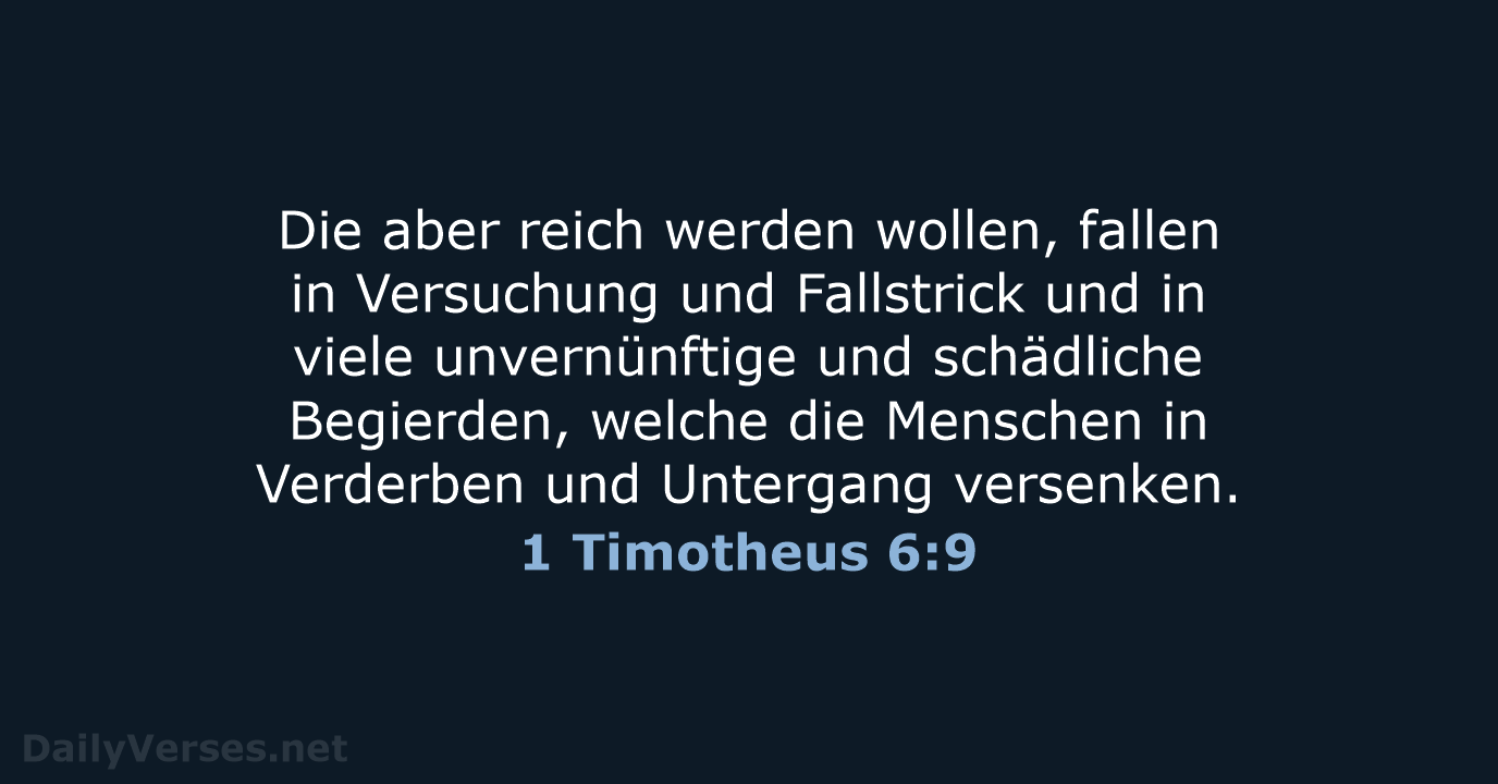 1 Timotheus 6:9 - ELB